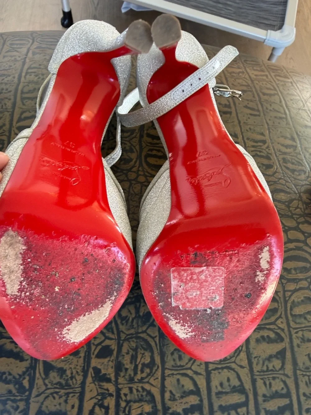 Christian Louboutin Glitter 150 Silver Pumps - Picture 11 of 17
